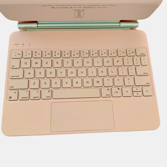 HOU Magnetic Keyboard Case iPad 10 11 Pink Bluetooth Tilt Backlit Glass Touchpad - Picture 5 of 11
